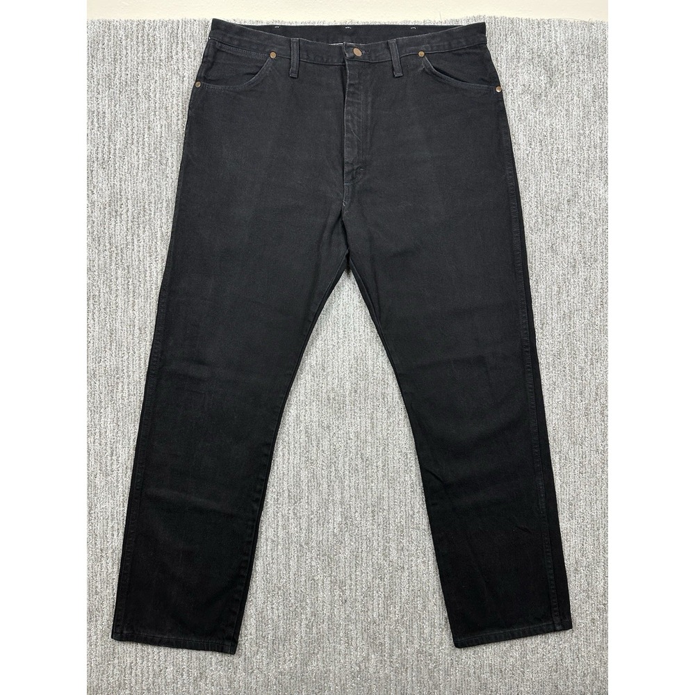 Vtg Wrangler Jeans Men 40x32 Black Denim Cowboy Cut Made in USA 90s 13MWZWK‎